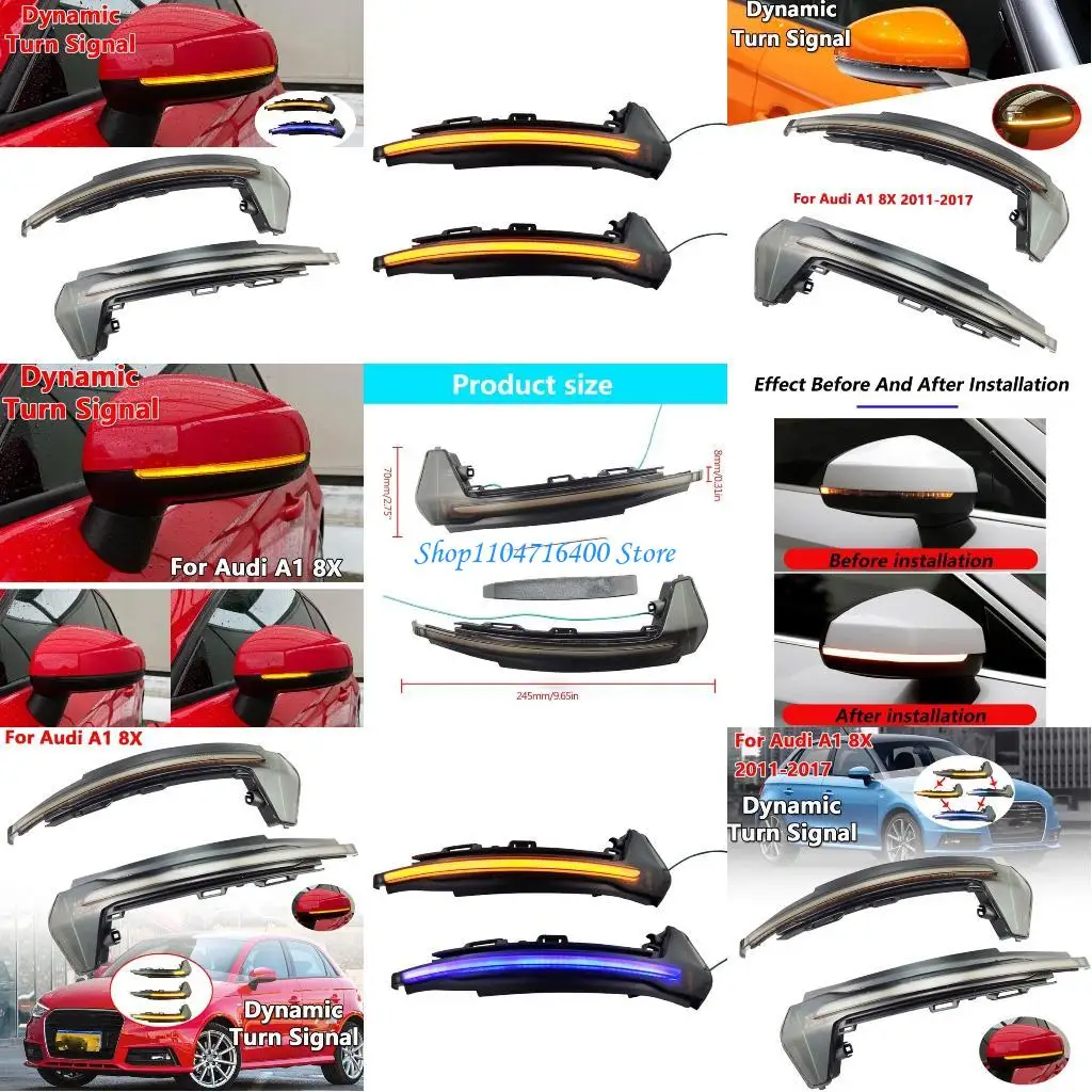 

y1gd Scroll LED Dynamic Turn Light For A1 8X 2011-2017 Mirror 2pcs