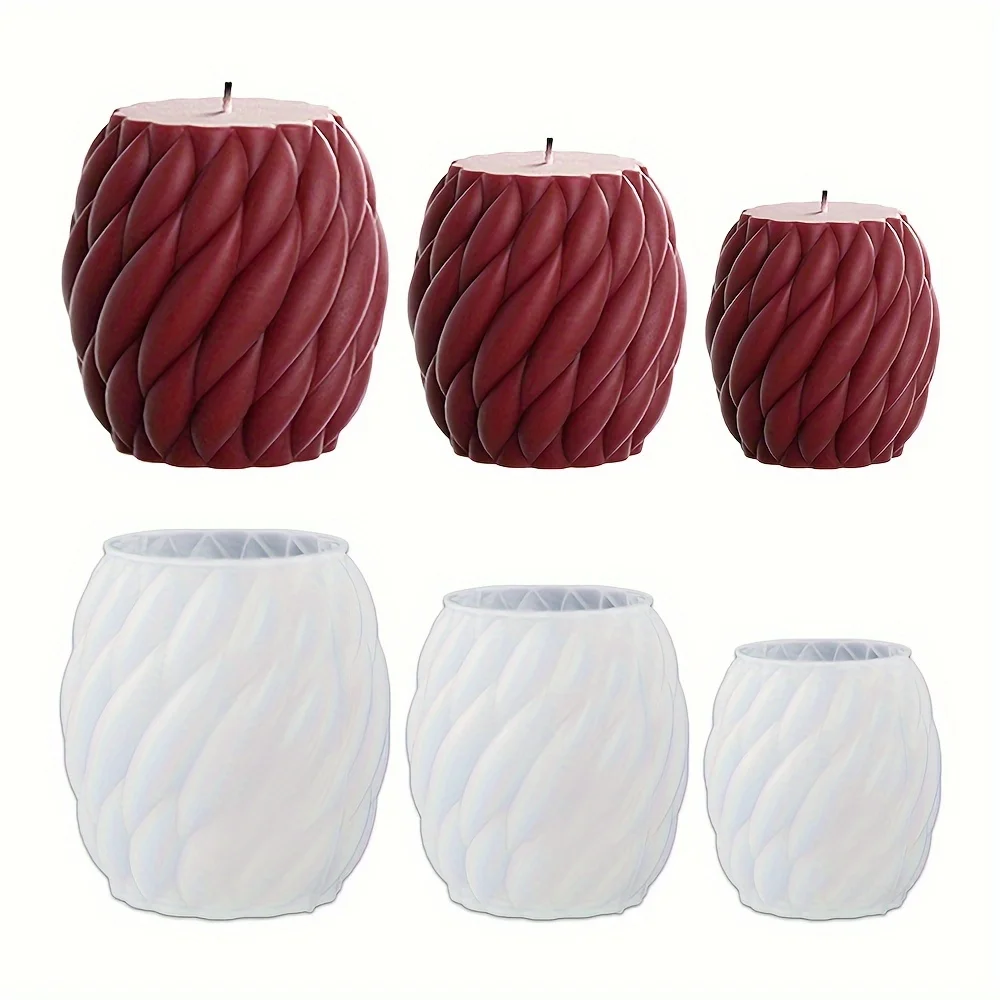 Silicone Mold for Making 3D Geometric Candles with Rotating Design, Perfect for Plaster Crafts, Resin Art and Home Decoration