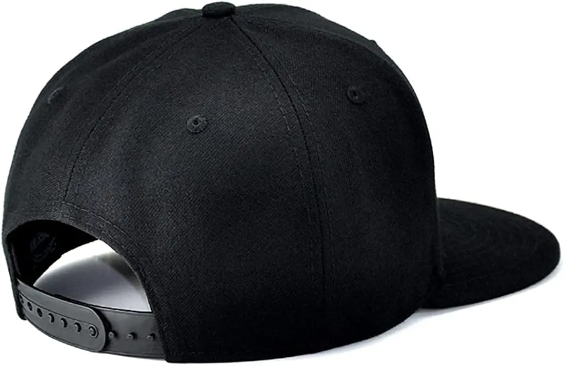 Chapéus Flat Bill para homens e mulheres, bonés de beisebol, chapéu snapback, aba plana, mochila snap, chapéu de caminhada, preto