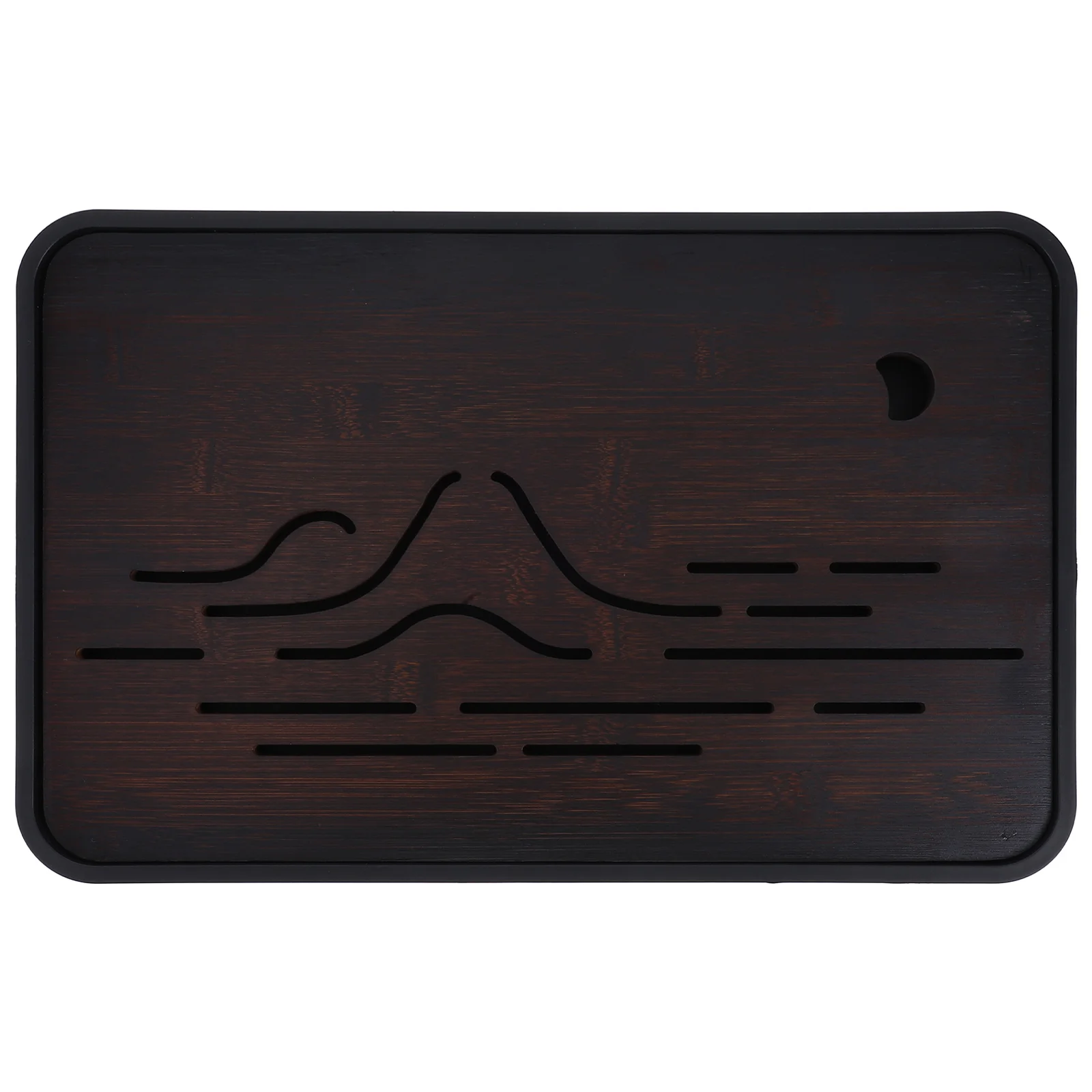 

1pc Japanese Tea Accessories Food Storage Tray Black Tray for Hotel Supplies Bamboo Serving Food Storage Plastic