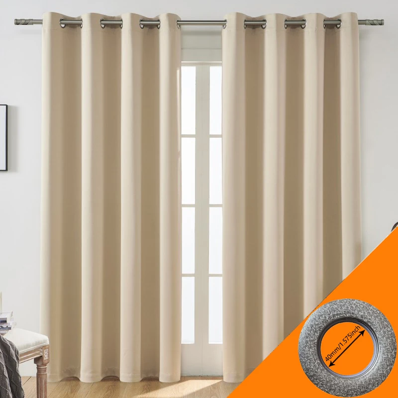 

2 шт. 100% светонепроницаемые шторы, термоизолирующие занавески на люверсах для гостиной и спальни (доступны 2 цвета)