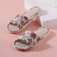 Fashion Floral Slippers Women Casual Comfortable Indoor Home Flat Shoes Anti Slip Sandals Spring Autumn September Essential - Image 4