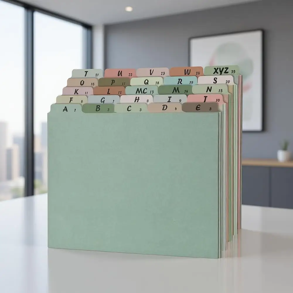 

Разделители для файлов формата Letter с верхними вкладками A-Z, с вырезом 1/5, из манильской бумаги, для организации рабочего стола в офисе, дома и школе