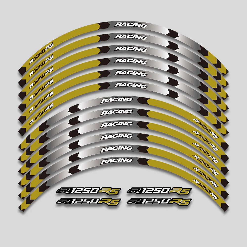 

Motorcycle Wheels Hub Stickers Accessories Reflective Stripes Decorative Rim Waterproof Decals Tape Set For R1250RS r1250 rs