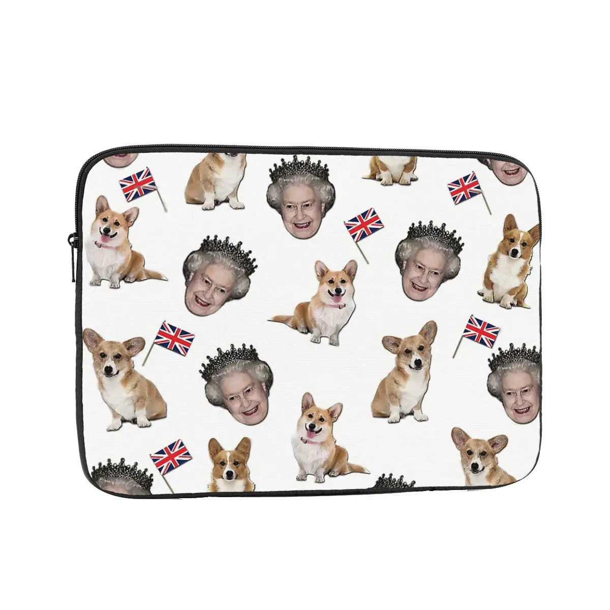 Queen Elizabeth And Corgis Pattern Computer ipad Laptop Cover Case Laptop Sleeve Bag Portable Cover Fundas Pouch