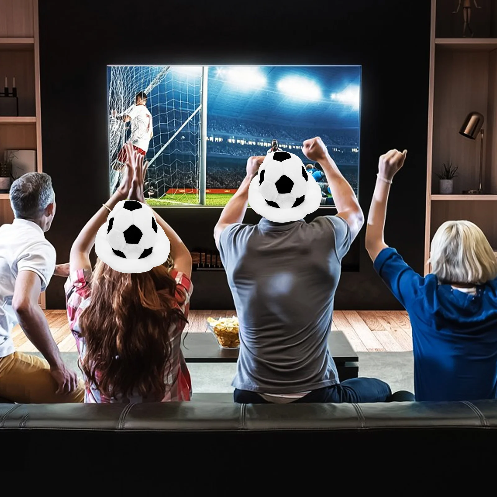 

Funny Soccer Ball Hat Premium Material Soft Lightweight Comfortable for Football Match Cheering Party Supplies Favors Cosplay