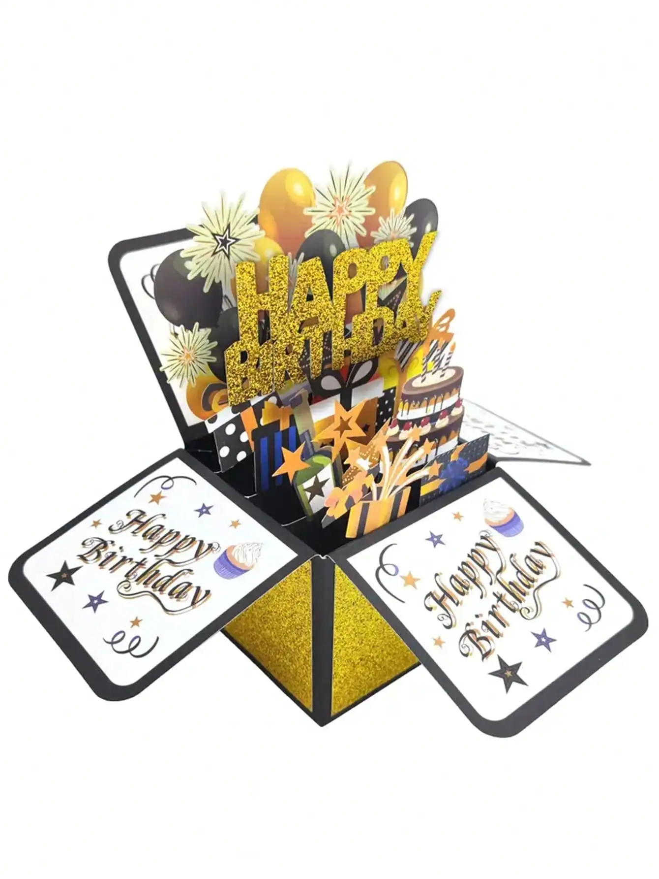 1PC, 18/30/40th Happy Birthday Pop-up Tape Note and Envelope 3D Pop-up Birthday Cards, Small Business Supplies