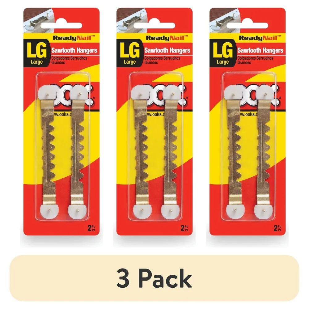 3 pacotes de cabides de dente de serra de aço, fácil instalação, molduras de madeira, tamanhos grandes e pequenos, decoração de casa, suspensão de imagem