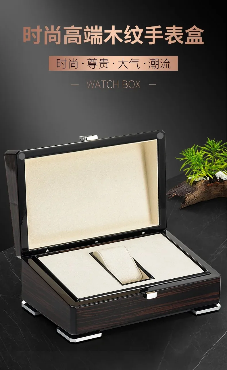 Luxury Wooden Watch Storage Box with Piano Finish Elegant Watch Organizer for Men Jewelry Case Display and Gift Packaging