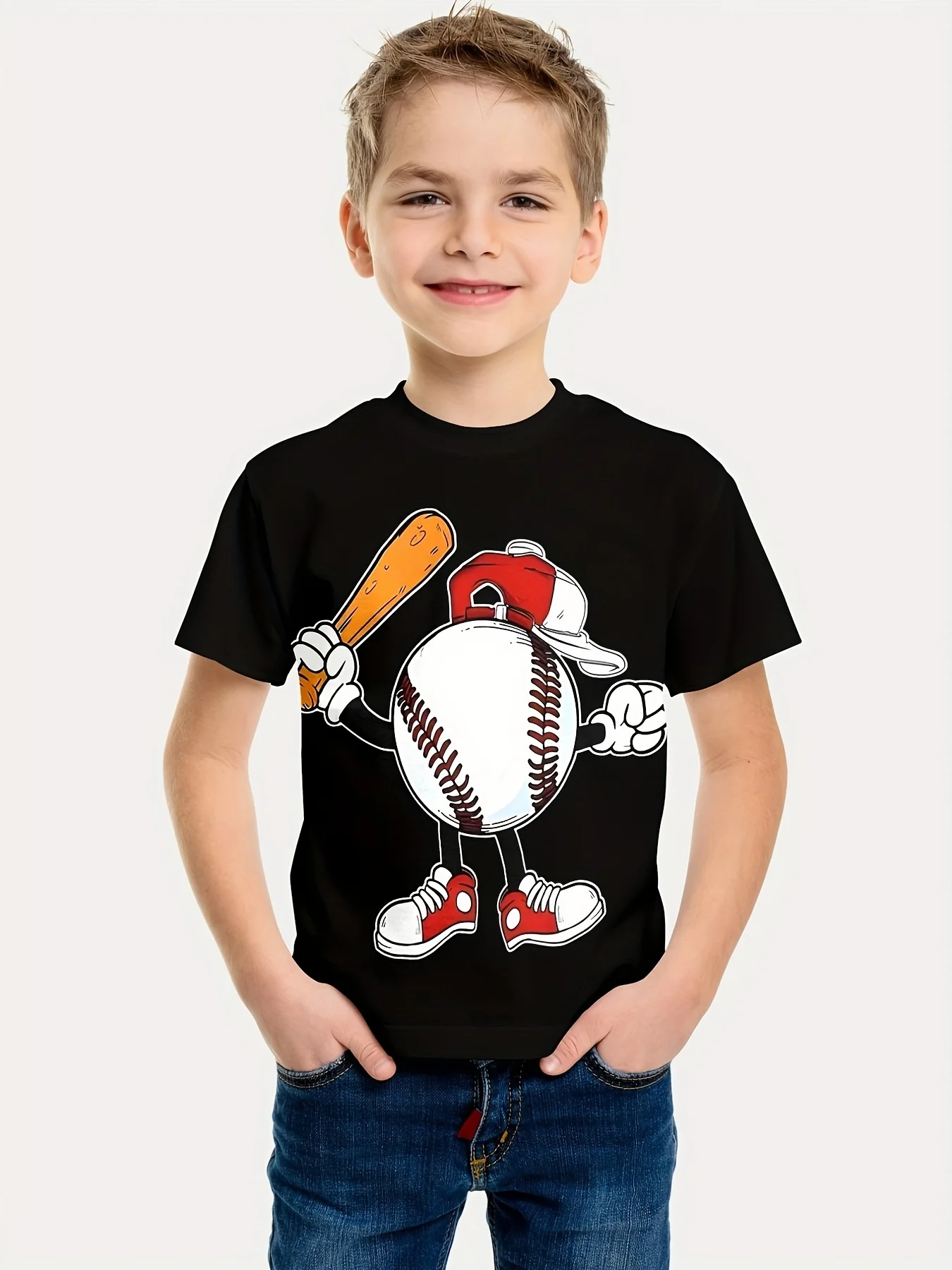 Top Clothes for Children T-shirty 2024 Kids Clothes Baseball Cartoon Children's Clothing Boys Tops T-shirt for a Boy Shirts Baby