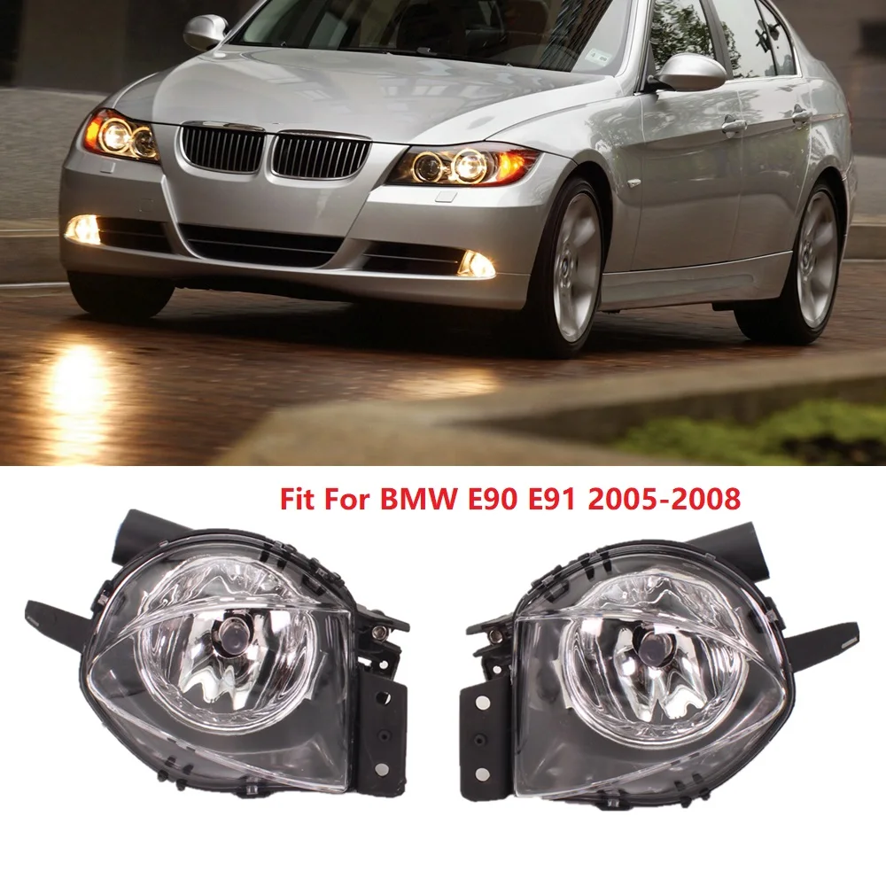 

For BMW 3 Series E90 E91 325 328 335 2005 2006 2007 2008 Sedan Front Bumper Clear Fog Lights Lamp With Halogen Bulbs