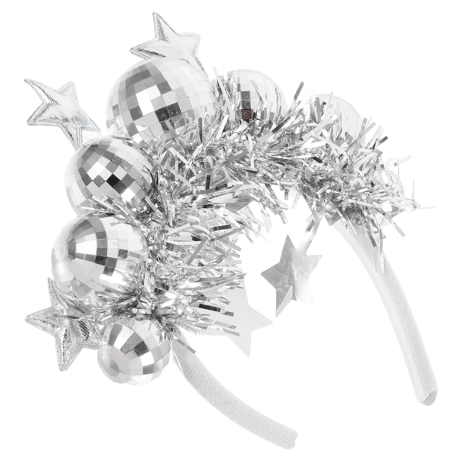 Diadema de bola de discoteca para mujer: aro para el pelo de fiesta temática de discoteca con oropel y oropel, tocado de vacaciones para mujeres y niñas, accesorios de disfraz