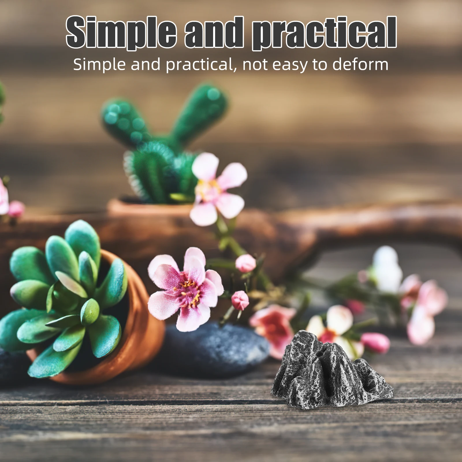 

2pcs Miniature Rockery Decor Fake Rock For Zen Garden Bonsai Aquarium Terrarium Landscape Stone Ornament Home Office Accessories