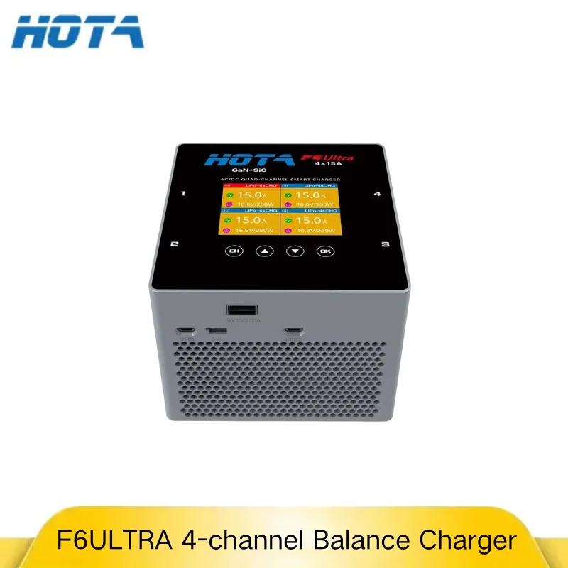 HOTA F6 Ultra 4-Channel Smart Charger 1000W Built-in Power Supply for 1-6S LiPo LiHV Li-ion Laptop FPV Drone Battery - image 1 of 6