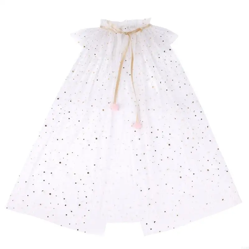 Sequins Tulle Princess Princess Cloak Princess Dressing Up Clothes for Kids Little Girl Cosplay Halloween Costume 6XDA