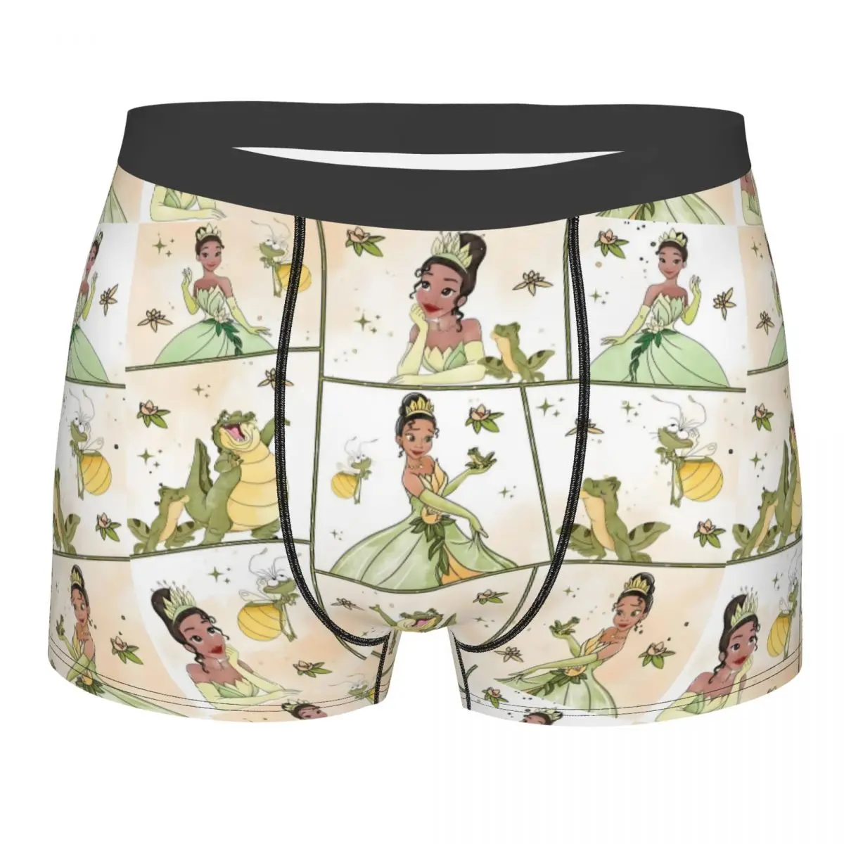 

Новинка на заказ, боксеры принцессы Тианы, шорты, мужские трусы, эластичные трусы принцессы и лягушки, нижнее белье