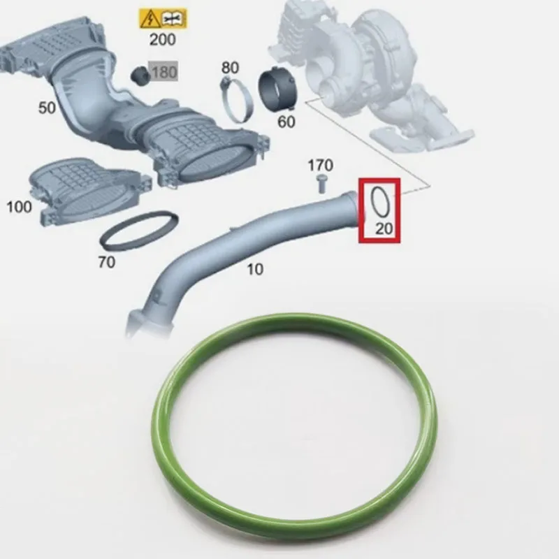 

OM642 Engine Green Turbo Seal O-Ring A0149976445 For Mercedes-Benz C-Class 1993-2025 Sprinter 3-T 2006-2018 Vito/Mixto 2006-2014