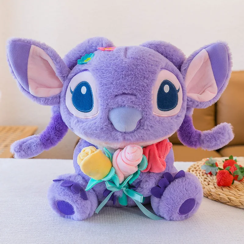

Stitch 35Cm Plush Toy Doll Disney Trend Purple Flower Doll Super Soft And Lovely Sofa Pillow Ornaments Children'S Adult Gifts