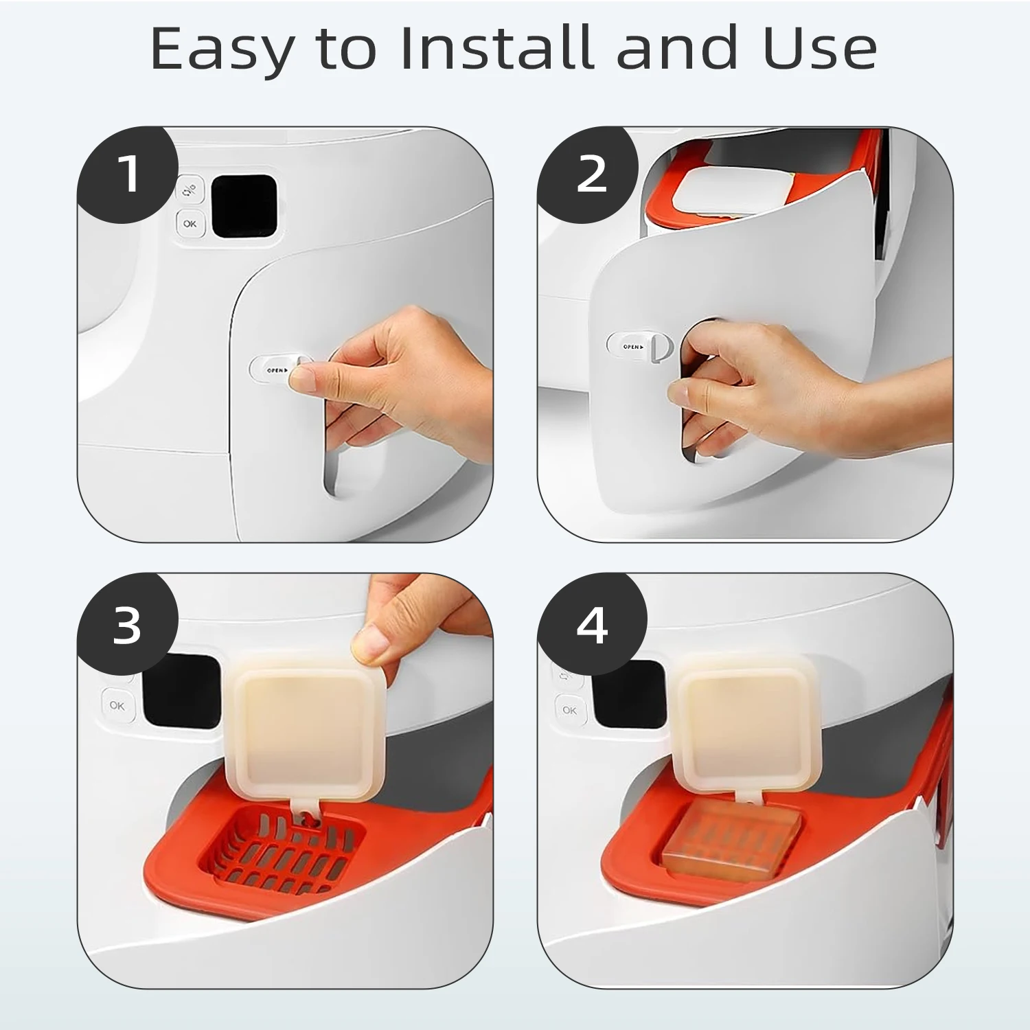 كتل مزيل الروائح الكريهة لفضلات القطط N50 - مزيل الرائحة القوية، نضارة طويلة الأمد، مكعبات قابلة لإعادة الملء للتحكم في رائحة صندوق القمامة