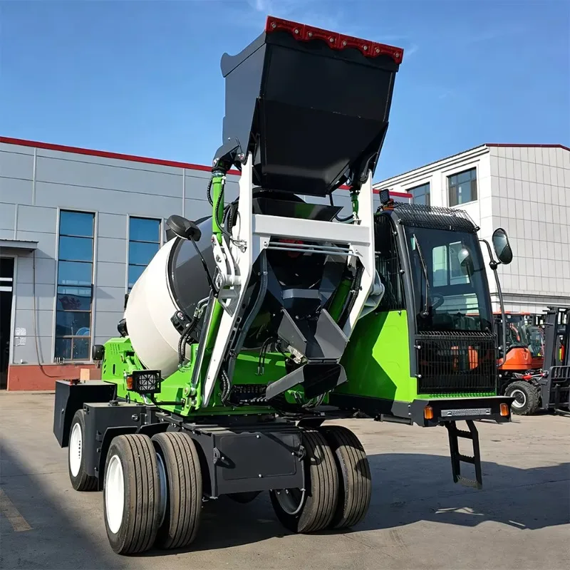 Fast Mixing Self Feeding Mixer Truck 2m³ 4 Wheel Drive Diesel Self Loading Concrete Mixer Truck for Concrete Blending