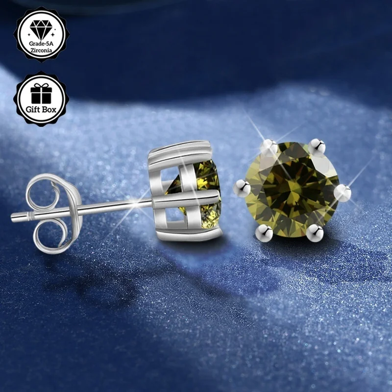 

Ювелирные изделия LAMVOICE для женщин/серьги-гвоздики с цирконием 0,6-4 карата, серьги из стерлингового серебра 925 пробы, подарок на День святого Валентина для нее