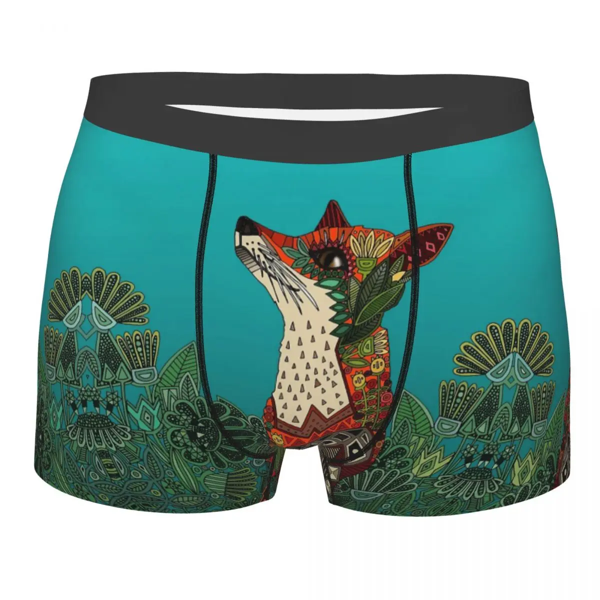 

Floral Fox Underpants Breathbale Panties Male Underwear Print Shorts Boxer Briefs