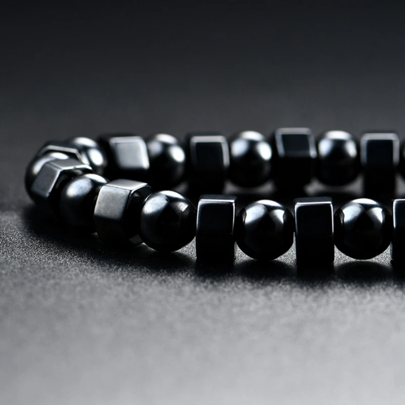 Exquisite schwarze Hämatit-Halskette, heilende Magnetfeldtherapie-Halskette, Schmuck, Geschenk, Schmerzlinderung für Hals, Arthritis, Schulter – Detail 4