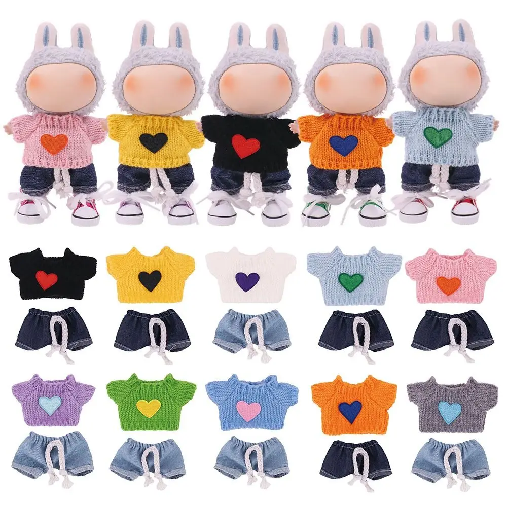 

Модная разноцветная кукольная одежда, сменный свитер, джинсовые комплекты, вязаный топ ручной работы, кукла 17 см