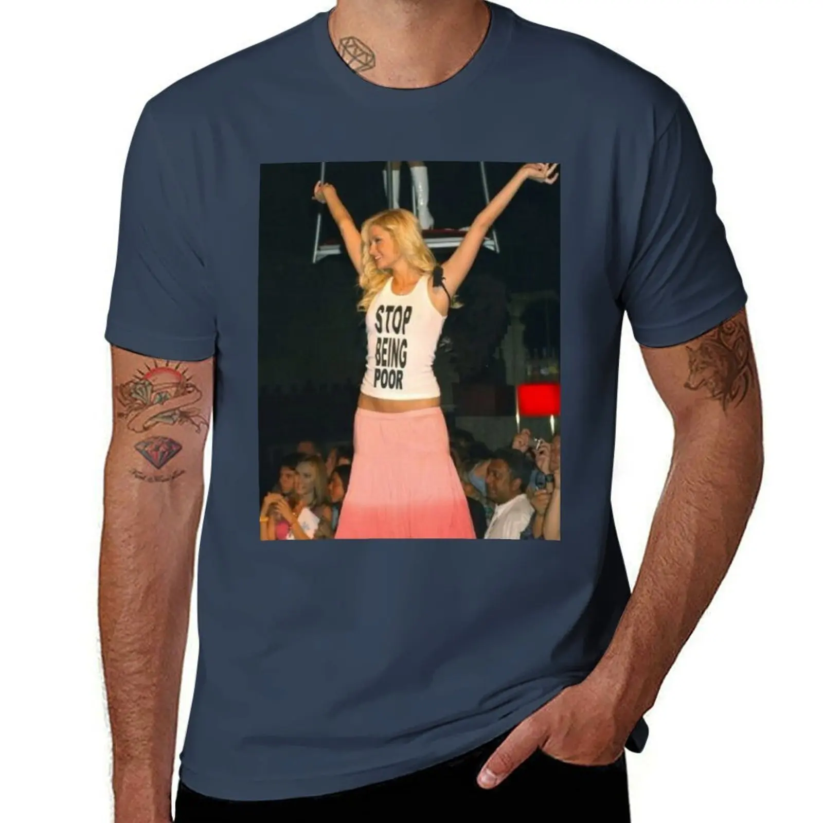 

Stop Being Poor! T-Shirt Basic Simple Design Short Sleeve Shirt