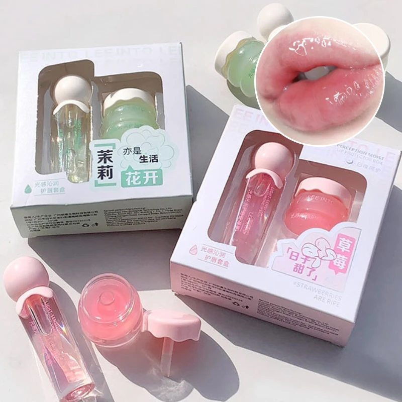 LEE INTO lip balm lip kit moisturizing water light jelly day and night thick lip balm