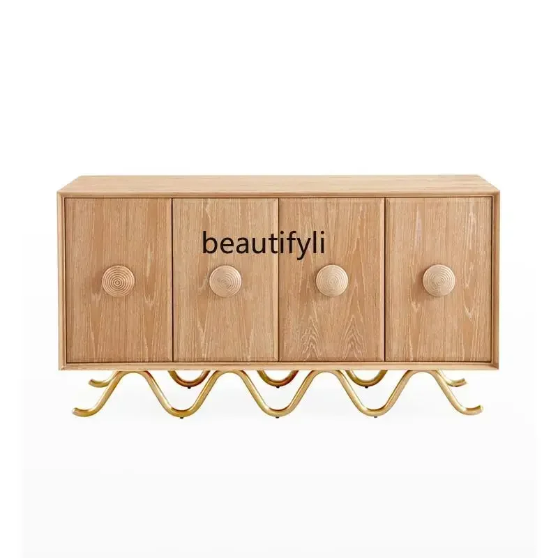 

0R American side cabinet log style simple entrance decorative cabinet living room locker R