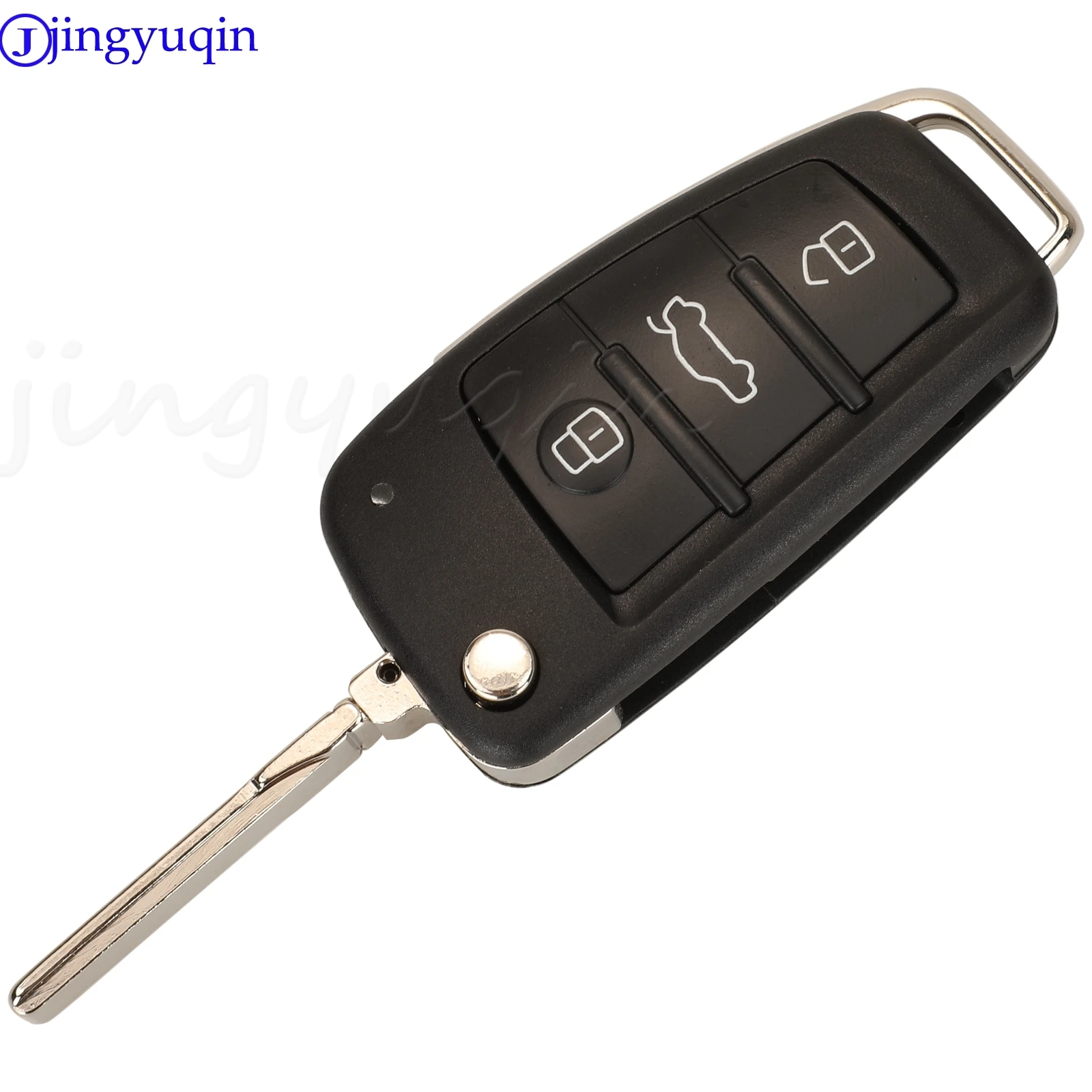 Jingyuqin-mando a distancia plegable para coche, mando a distancia de 3 botones para Audi A4 2004-2008, 433mhz, Chip ID48, Fccid:8E0837220E/220Q/220K