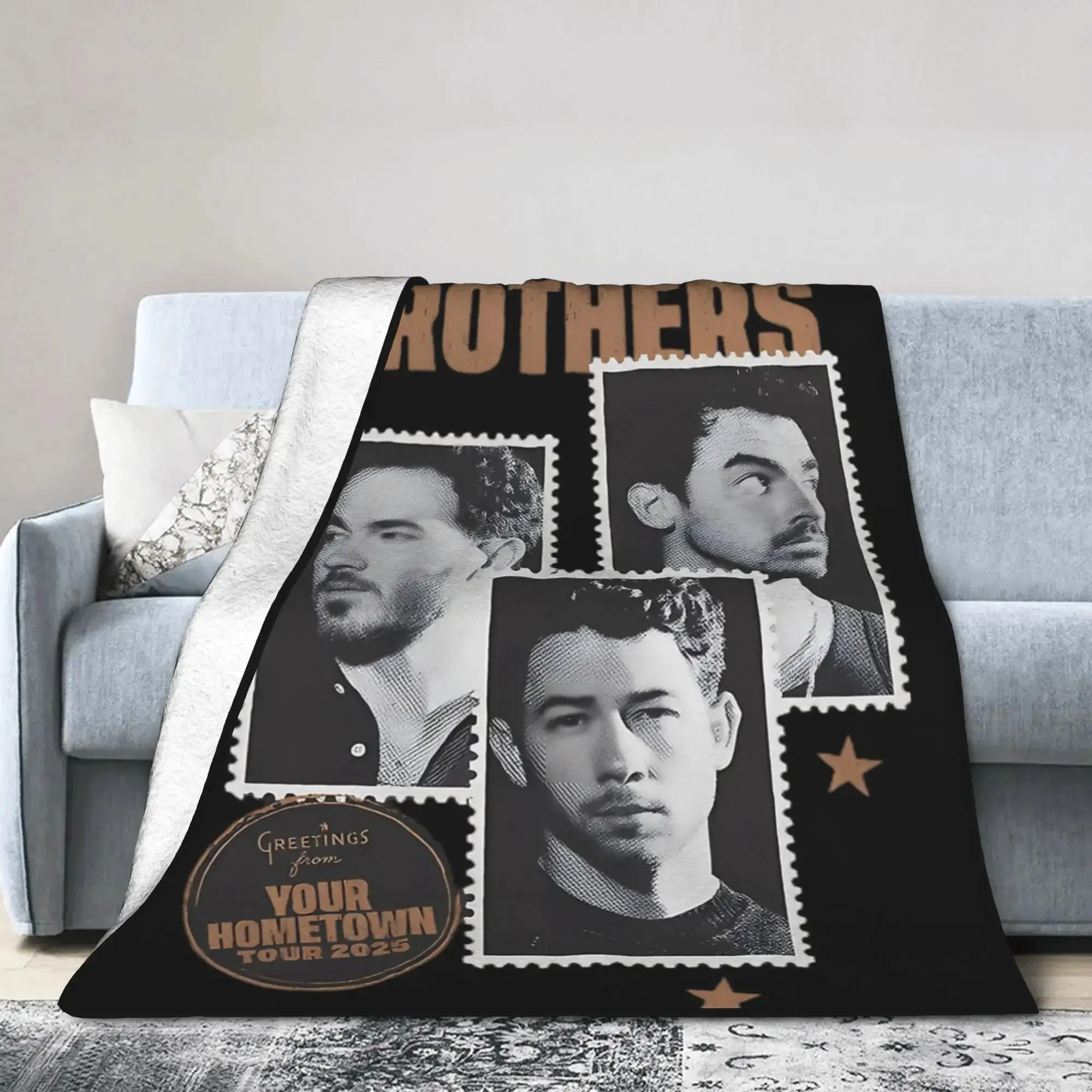 

Фланелевый плед Music Brothers Tour Jonas Concert: Забавный плед с изображением легендарной группы для дома, отеля, дивана, очень теплый