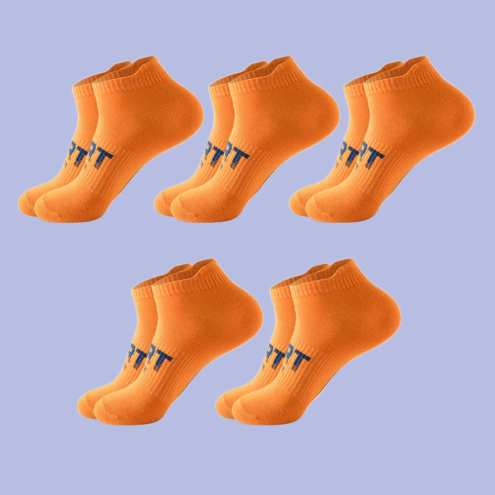 Calcetines deportivos para correr para hombre, medias finas de algodón, resistentes al sudor, corte bajo, boca poco profunda, 5 pares