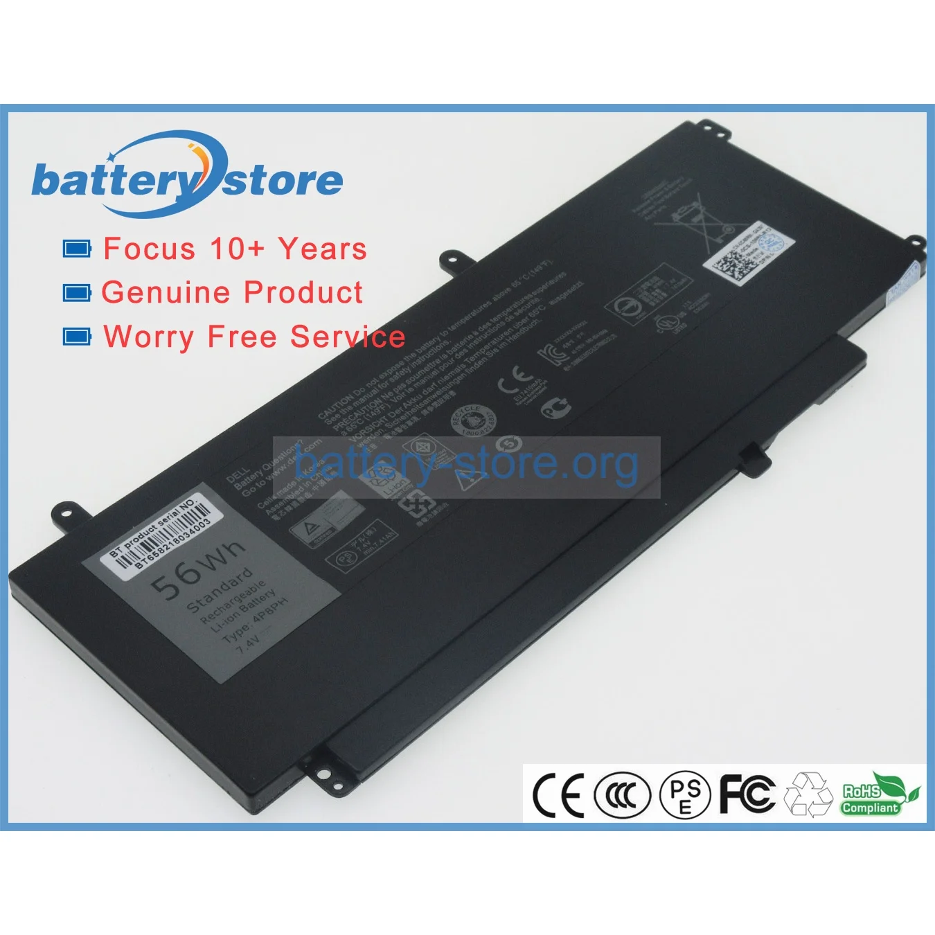 New Genuine laptop batteries for  4P8PH,Inspiron 15 5000,G05H0,0G05HO,G05HO,15 5000 (5547-3207),15-5558,5547-3214,7.4V,4 cell