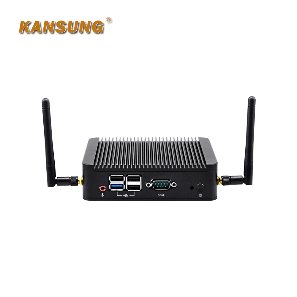 Processador de núcleo quádruplo de Kansung J1900, DDR3L até 8G, 12V, 3A, projeto Fanless, mini PC