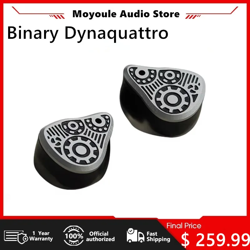 

Binary Dynaquattro 4 Dynamic Driver IEMs 3 Specialized DD+1 Passive Diaphragm In-Ear Earphones with 3.5mm+4.4mm Plugs