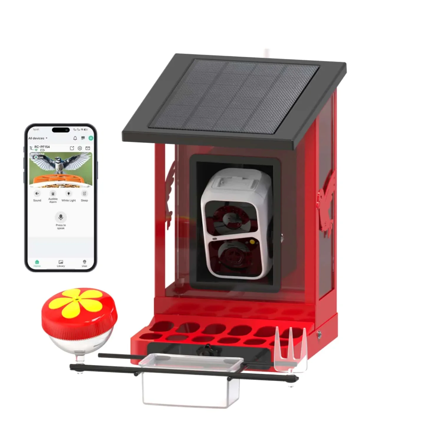 

Solar Powered Metal Smart Bird Feeder With Camera