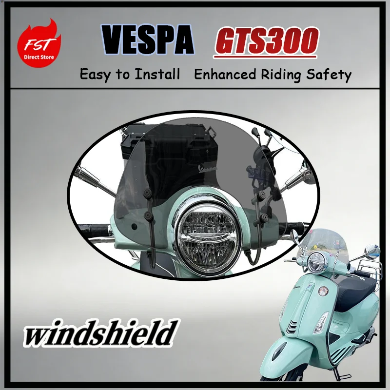 FOR Vespa GTS300 Spring 150 Luxury Motorcycle Windshield Imported Stylish Windscreen Matching Body Lines