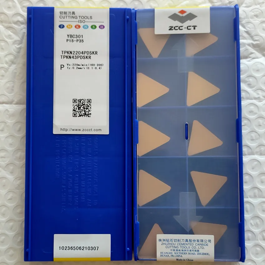 TPKN2204PDSKR YBC301/TPKN2204PDSKL YBC301 TPKN2204PDSKR TPKN2204PDSKL TPKN2204 TPKN43 ZCC.CT CNC carbide inserts 10pcs/box