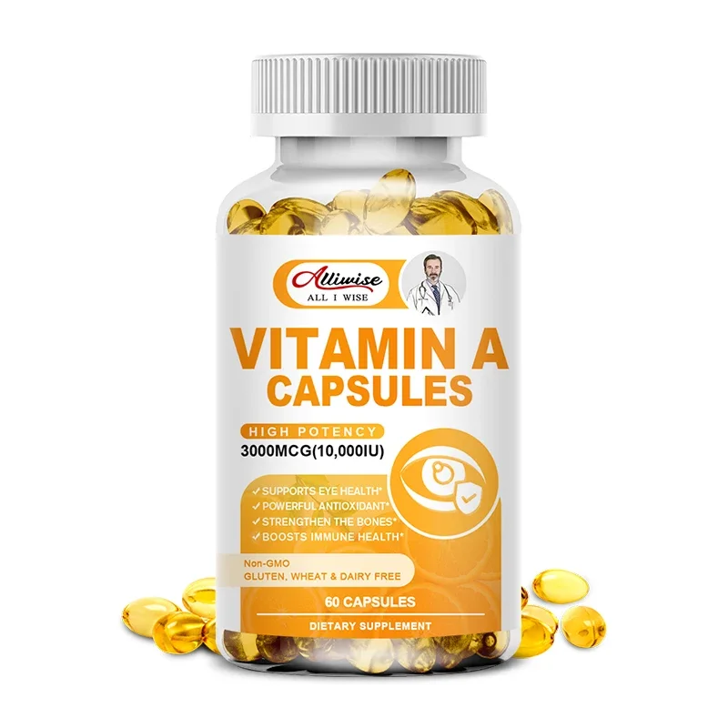 

Alliwise Vitamin A Capsules Supports Healthy Skin & Eyes Antioxidant Activity supplement Blood Sugar and Lipids Antioxidant