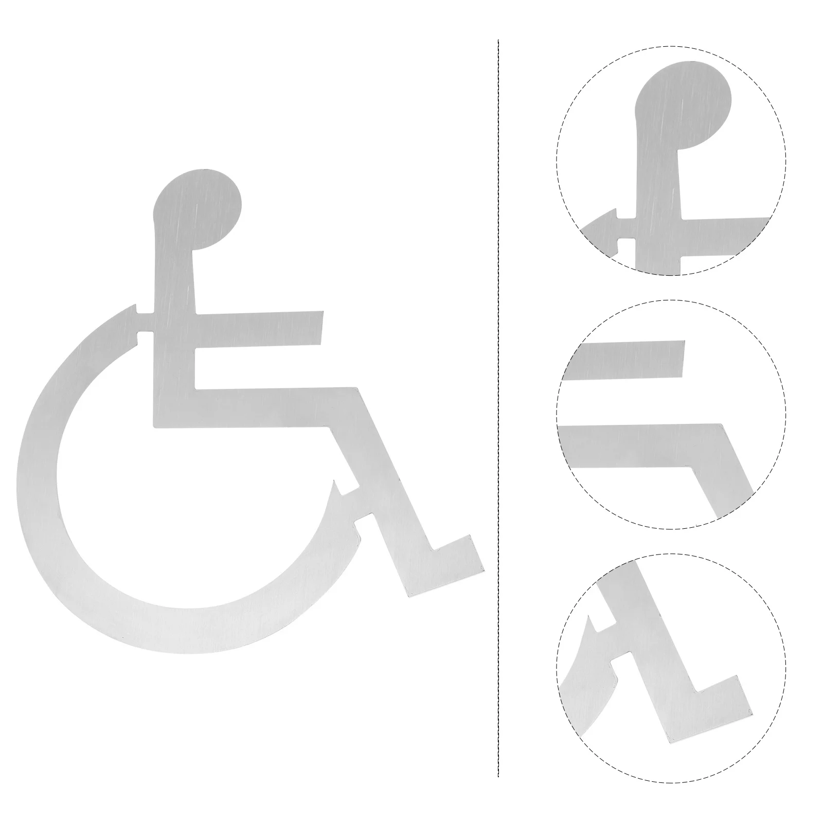 

Wheelchair Disabled Restroom Sign Easy Install Lightweight Portable for Toilet Elevator Lavatory Door Accessory