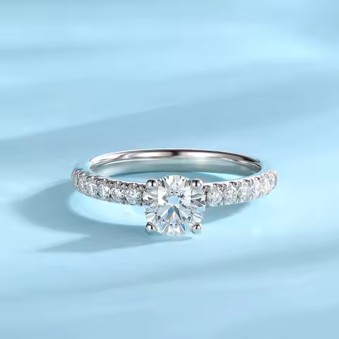 Lab Grown Diamond Engagement Ring 1.56 ctt D Color VVS Clarity 4 Prong Solitaire S925 Sterling Silver Rings