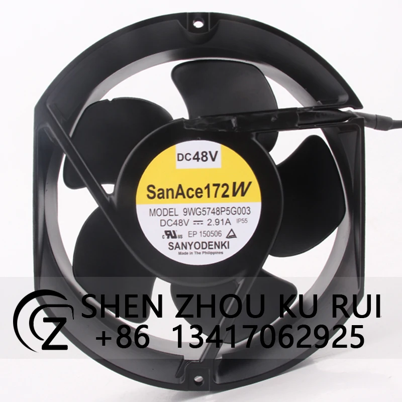 

Чехол вентилятор с двойным шарикоподшипником для SANYO 9WG5748P5G003 DC48V 2.91a 172X172X51MM 17CM инвертор высокой громкости воздуха вентилятор теплоотвод