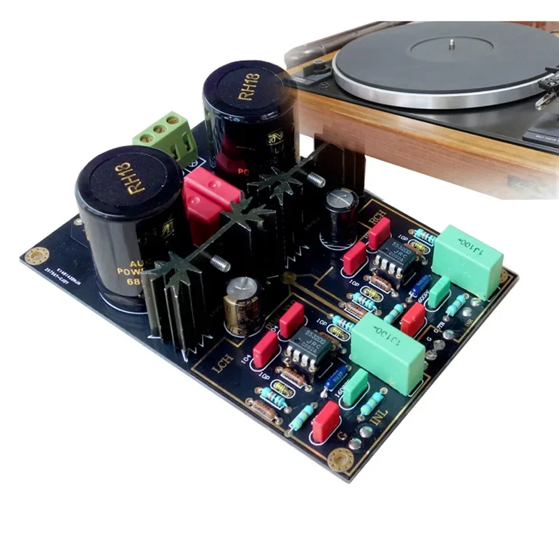 DLHiFi Vinyl player NE5532 OPA2111 LME49720NA MM MC phono amplifier reference Germany DUAL circuit DIY kit finished Board