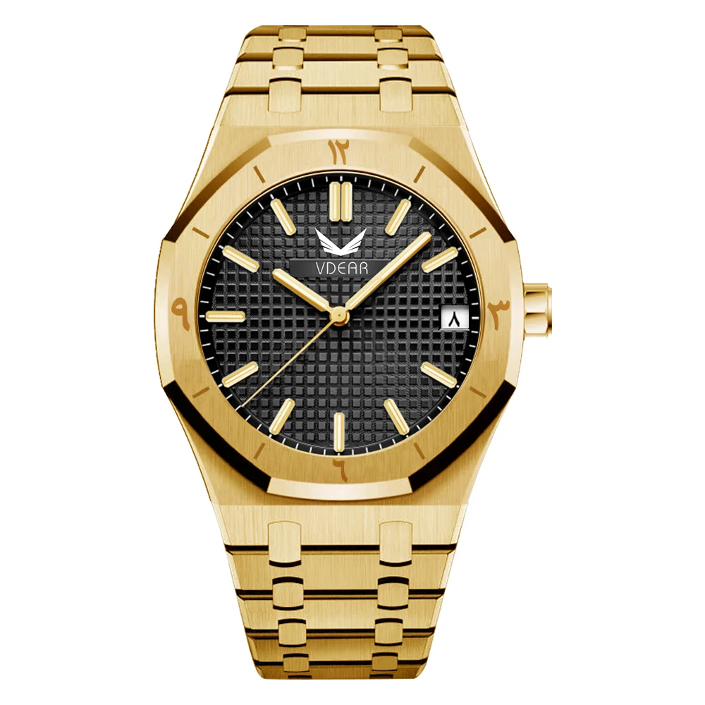 

Stainless Steel Strap Business Checkered Dial Quartz Movement 3atm Water Resistant Luminous Watch Custom Wrist Watches for Men