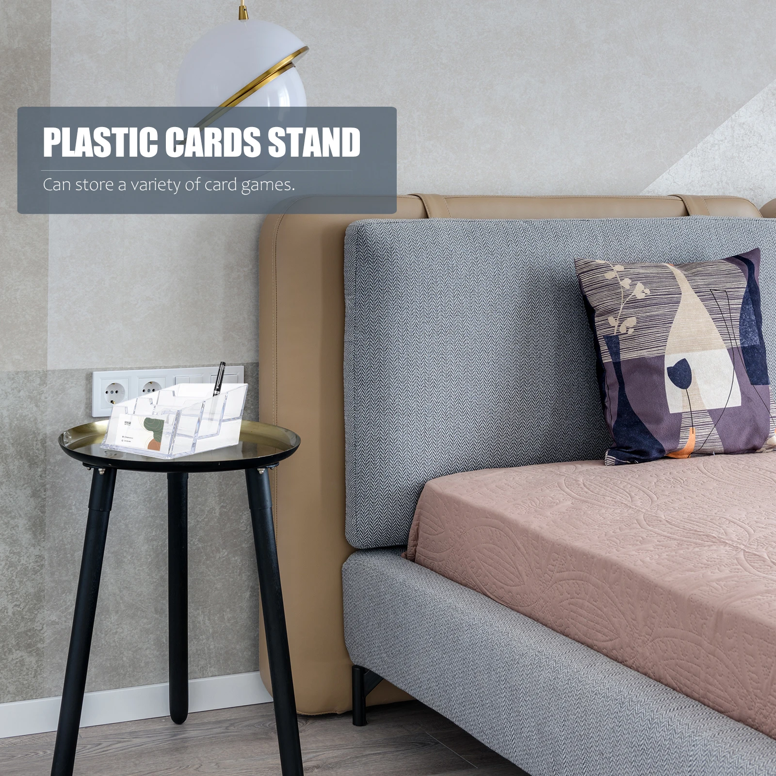 

2pcs Business Card Holder Transparent Plastic Cards Stand Office Supplies Desktop Name Box Clear Cards Case for Company