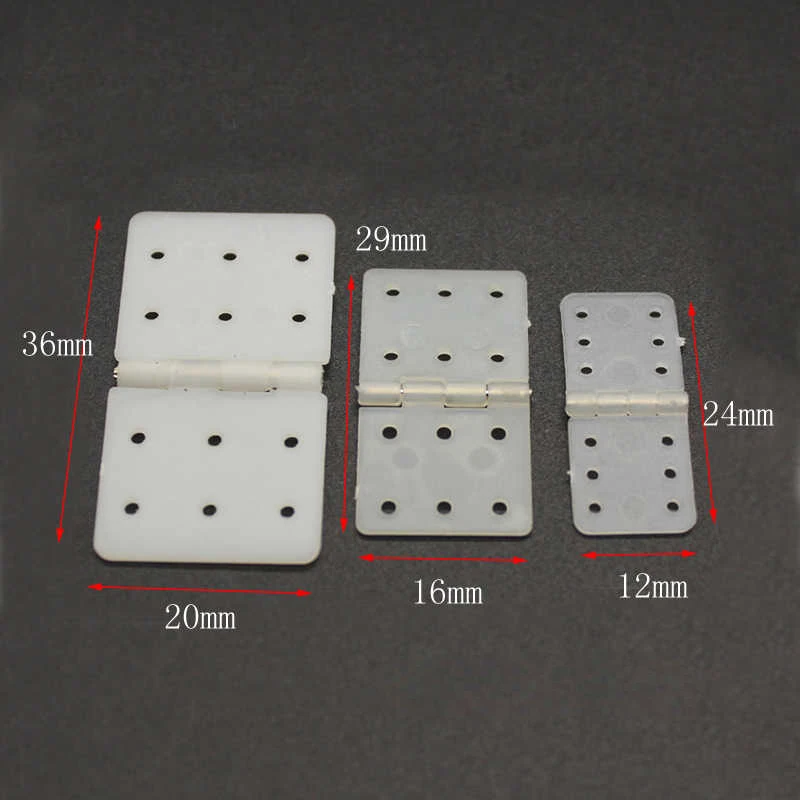 5-50pcs Nylon Hinge Pinned Hinge For RC Airplane Plane Parts DIY Model Replacement 12x24mm 16x29mm 20x36mm