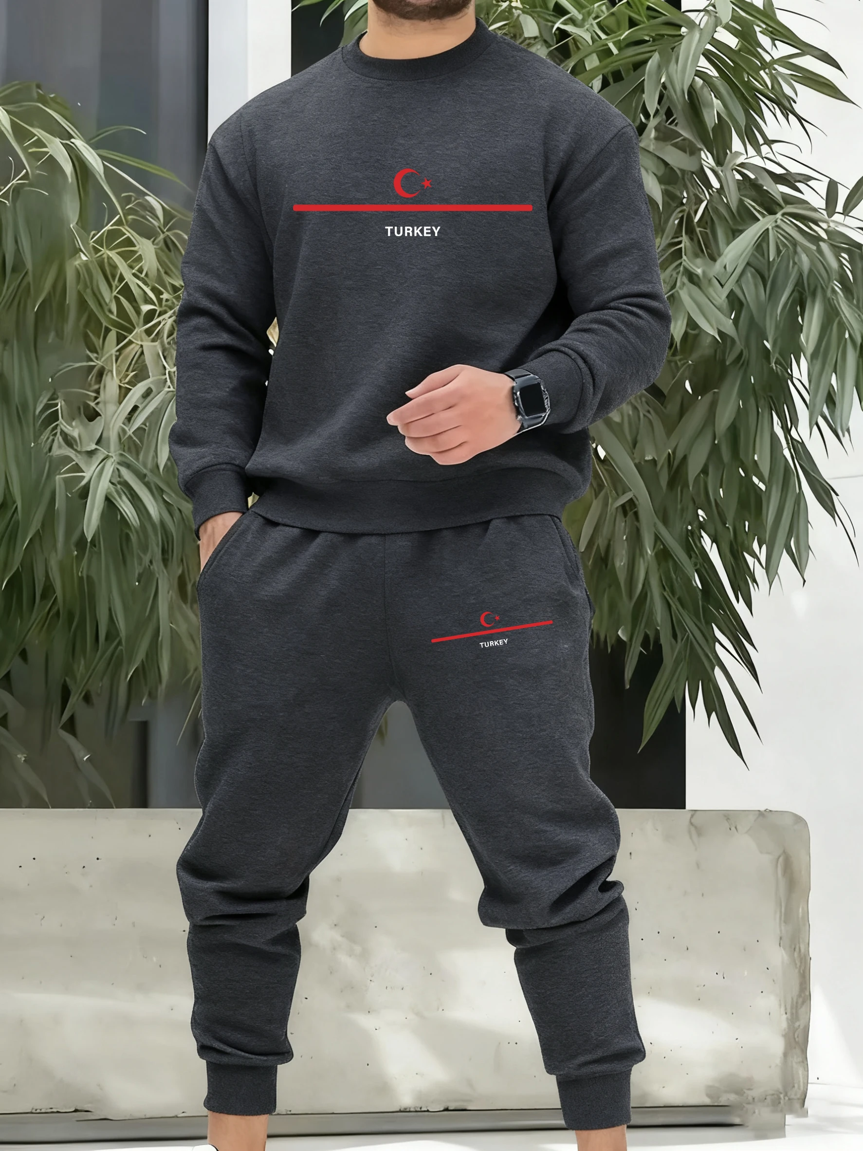 Türkei Nationalflagge Gedruckt Männlich Sweatshirt Fleece Casual Einfache Hosen Mode Allgleiches Kleidung Unisex Herbst Warme Trainingsanzug