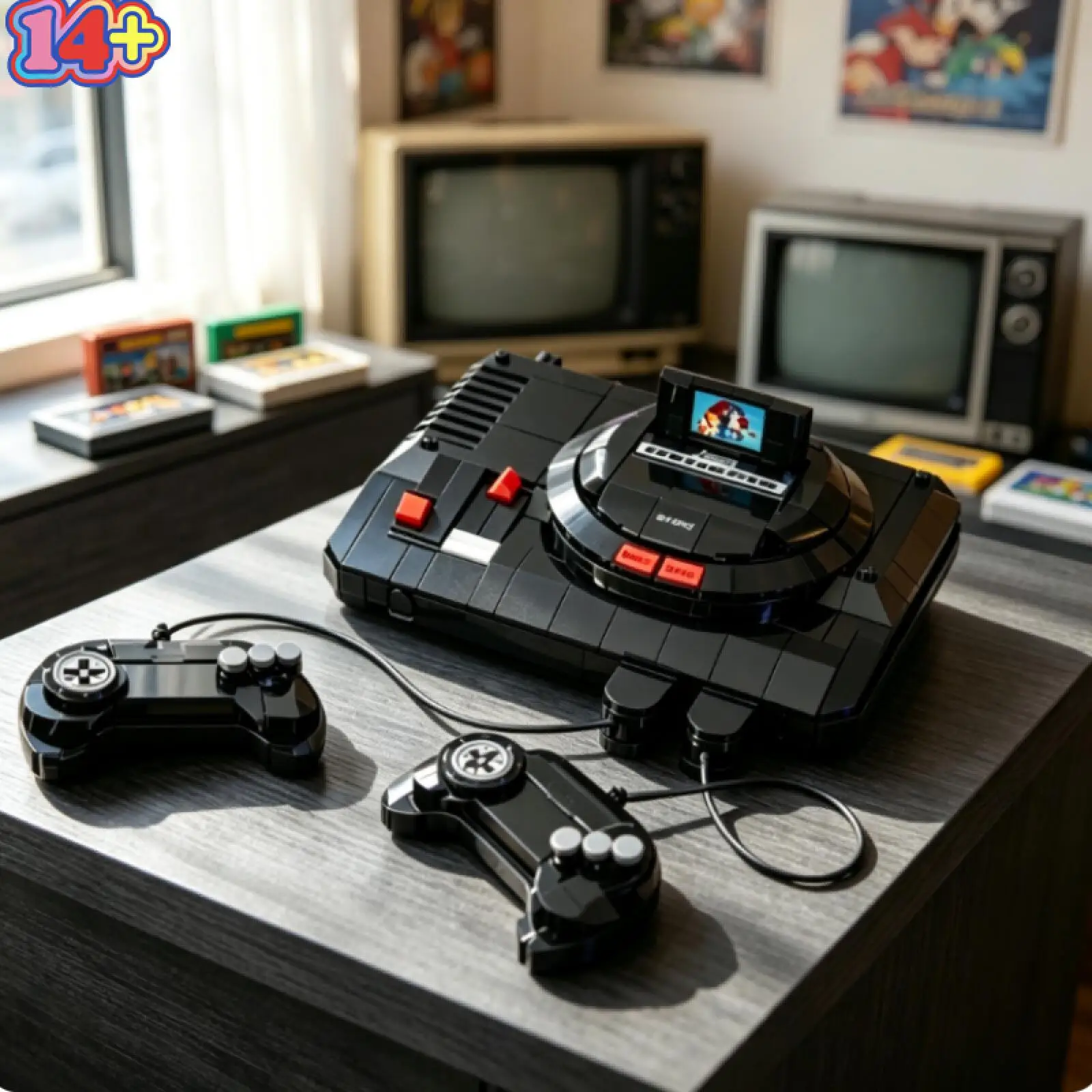 479pcs Sonic Mega Drive Console Gaming Controller Building Blocks Display Model Collector Edition Ornament Birthday Gifts Adults